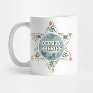 Floral Sheriffs Star Deputy Sheriff Mug